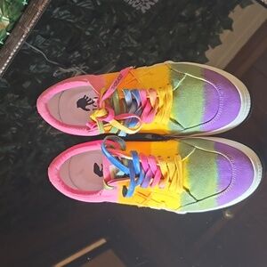 OFF-WHITE Low Vulcanized Canvas Sneaker in multicolor in tie rainbow acc. Sz 44